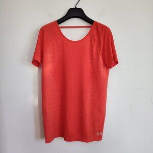 Ladies SZ M Under Armour Orange Scoop Neck T-Shirt